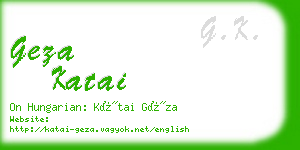geza katai business card